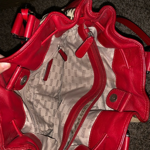 Red and Brown Michael Kors Purse - Picture 3 of 4